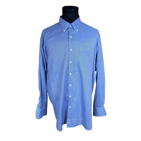 Peter Millar Men's Nanoluxe Blue Long Sleeve Button Down Shirt 2XL - Picture 2 of 10
